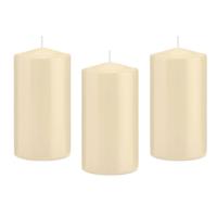 8x Cremewitte Cilinderkaars/stompkaars 8 X 15 Cm 69 Branduren - Geurloze Kaarsen - Woondecoraties