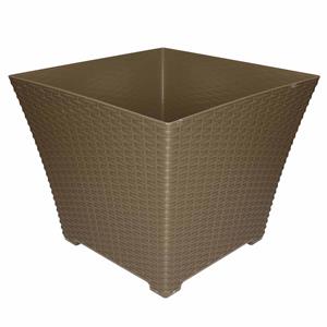 1x Taupe Plantenbakken/bloempotten 37 Cm - Woon/tuinaccessoires/decoratie - Bloempotten/plantenpotten Voor Binnen/buiten