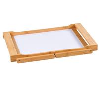 Fsc Bamboe Elegante Inklapbare Bedtafel Met Dienblad Houten Bed