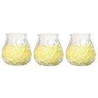 3x Citronella Lowboy Tuin/huis Kaarsen In Glas 7 Cm - Binnen/buiten Kaarsen - Anti Muggen/insecten Artikelen