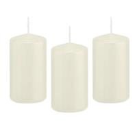 8x Ivoorwitte Cilinderkaars/stompkaars 5 X 10 Cm 23 Branduren - Geurloze Kaarsen - Woondecoraties