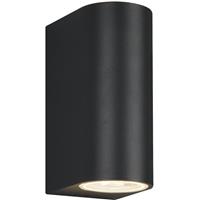 Led Tuinverlichting - Tuinlamp - Trion Royina - Wand - Gu10 Fitting - Mat Zwart - Aluminium - Ovaal