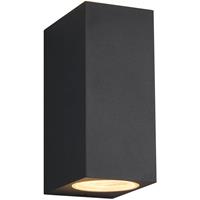 Led Tuinverlichting - Tuinlamp - Trion Royina - Wand - Gu10 Fitting - Mat Zwart - Aluminium - Rechthoek