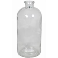 Glazen Vaas/vazen 2 Liter Met Smalle Hals 11 X 20 Cm - 2000 Ml - Bloemenvazen Van Glas