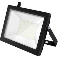 Led Bouwlamp 100 Watt - Led Schijnwerper - Aigi Stado - Helder/koud Wit 6400k - Waterdicht Ip65 - Mat Zwart - Aluminium