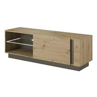 Meubella - Tv-meubel Ashley - Eiken - Grijs - 138 Cm