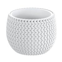 1x Stuks Ronde Witte Splofy Kunststof Bloempotten/plantenpotten 1,4 Liter - 18 Cm - Binnen/buiten Decoratie
