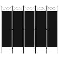 vidaXL 5-tlg. Raumteiler Schwarz 200 x 180 cm 