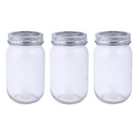 3x Stuks Glazen Bloemenvaasjes/jars Met Schikdeksel 13 Cm - Bloempotjes Voor Binnen - Kruidenpotjes