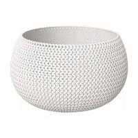 1x Stuks Ronde Witte Splofy Kunststof Bloempotten/plantenpotten 2,3 Liter - 24 Cm - Binnen/buiten Decoratie