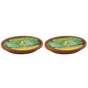 Merkloos Citronella kaars in terracotta schaaltje - 2x - 3 branduren - citrusgeur -