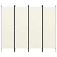 vidaXL Kamerscherm met 4 panelen 200x180 cm crÃ¨mewit