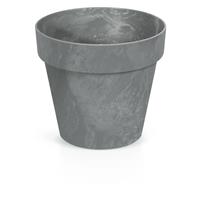 1x Kunststof Bloempotten Betonlook 30 Cm Lichtgrijs - Bloempotten/plantenpotten Voor Binnen En Buiten
