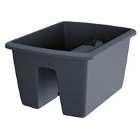 1x Kunststof Balkon Plantenpotten/bloempotten Antraciet 40 Cm - Tuin En Balkon Decoratie Plantenpot/bloempot