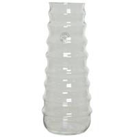 Handgemaakte Vazen/bloemenvaas Ribbel 6 Liter Van Glas 15 X 35 Cm - Glazen Vazen Voor Bloemen En Boeketten