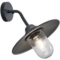 Led Tuinverlichting - Tuinlamp - Trion Brenionty - Wand - E27 Fitting - Mat Zwart - Aluminium