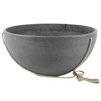 Hangende Bloempot/plantenpot Schaal Gerecycled Kunststof/steenpoeder Donkergrijs Dia 25 Cm En Hoogte 12 Cm - Voor Buiten