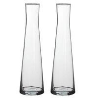 2x Uitlopende Transparante Vaas/vazen Ixia 30 X 8 Cm - Home Deco Vazen - Woonaccessoires 2 Stuks