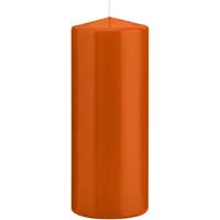 1x Oranje Cilinderkaarsen/stompkaarsen 8 X 20 Cm 119 Branduren - Geurloze Kaarsen Oranje - Woondecoraties