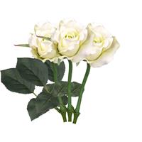 3x Stuks Kunst Roos Alice Wit 30 Cm - Witte Kunstbloemen En Boeketten