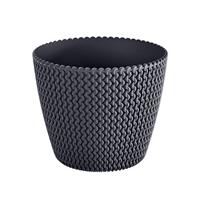 1x Kunststof Splofy Bloempotten 40 Cm Antraciet - Bloempotten/plantenpotten Voor Binnen En Buiten