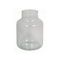 Glazen Melkbus Bloemen Vaas/vazen Smalle Hals 15 X 20 Cm - Transparante Bloemenvazen Van Glas