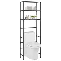 vidaxl Toiletten-Regal 3 Ablagen Schwarz 53×28×169 cm