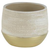 Bloempot Keramiek/aardewerk Voor Kamerplant Goud D18 X H14 Cm - Plantenpotten Voor Kamerplanten En Kunstplanten