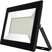 Led Bouwlamp 100 Watt - Led Schijnwerper - Aigi Iglo - Natuurlijk Wit 4000k - Waterdicht Ip65 - Mat Zwart - Aluminium