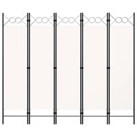 Vidaxl Kamerscherm Met 5 Panelen 200x180 Cm Crèmewit