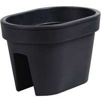 1x Kunststof Balkon Plantenpotten/bloempotten Antraciet 39,6 Cm - 12,3 Liter - Tuin/balkon Decoraties
