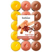 Bolsius Geurkaarsen Theelicht Sugar & Spice Bruin/geel 30 Stuks