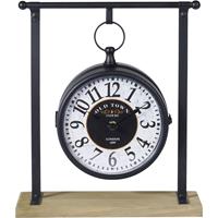 homestylingcollection Hängende Uhr mit Konstruktion aus Metall und Holz, 32 cm