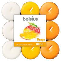 Bolsius Geurkaarsen Theelicht Mango Oranje/wit 18 Stuks