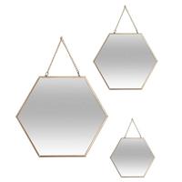 Atmosphera - Dekorative Spiegel in Form von Sechseck, Satz von drei dekorativen Spiegel in verschiedenen Größen Créateur d 'intérieur
