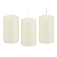 8x Ivoorwitte Cilinderkaars/stompkaars 6 X 12 Cm 40 Branduren - Geurloze Kaarsen - Woondecoraties
