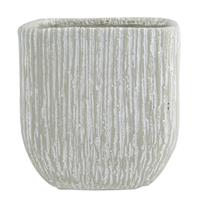 Bloempot Keramiek/aardewerk Voor Kamerplant Grijs D18 X H20 Cm - Plantenpotten Voor Kamerplanten En Kunstplanten