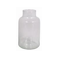 Glazen Melkbus Bloemen Vaas/vazen Smalle Hals 15 X 25 Cm - Transparante Bloemenvazen Van Glas
