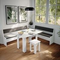 Yomonda Eckbankgruppe Roman Weiß 210x180cm Esszimmergruppe Eckbank Sitzgruppe weiß