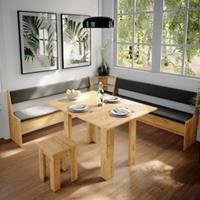 Yomonda Eckbankgruppe Roman Eiche 210x210cm Esszimmergruppe Eckbank Sitzgruppe sand
