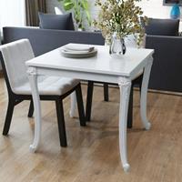 vidaXL Eettafel 80 x 80 x 76 cm hoogglans wit - vidaXL