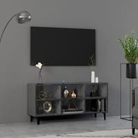 VidaXL TV-Schrank mit Metallbeinen Hochglanz- Grau