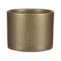 Mica Decorations Bloempot In Kleur Relief Goud Keramiek Voor Kamerplant H10 X D12 Cm- Plantenpotten Binnen