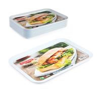 Forte Plastics 3x Dienbladen Wit Kunststof 37,5 X 26 Cm - Keukenbenodigdheden - Dranken Serveren - Serveerbladen/dienbladen