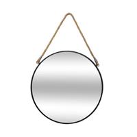 Atmosphera - Spiegel in Metallrahmen fertig mit Kordelzug Griff elegante Dekoration für Wohnzimmer - Durchmesser 37 cm