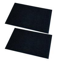 2x Stuks Deurmatten/droogloopmatten Memphis Zwart 60 X 80 Cm - Schoonloopmat - Inloopmat