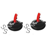 Pro Plus Set Van 2x Stuks Stevige Zuignapbevestiging Met Ring En 2 S-haken Voor Keuken/badkamer/camper/caravan 11 Cm Tot 10 Kg