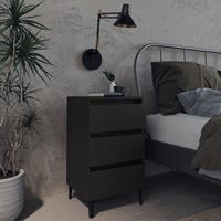 vidaXL Nachtkastjes 2 st met metalen poten 40x35x69 cm zwart