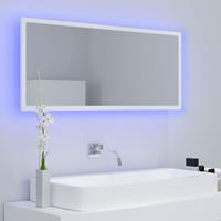 VIDAXL LED-Badspiegel Weiß 100x8,5x37 cm Spanplatte