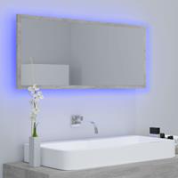 vidaXL Badkamerspiegel LED 100x8,5x37 cm spaanplaat betongrijs